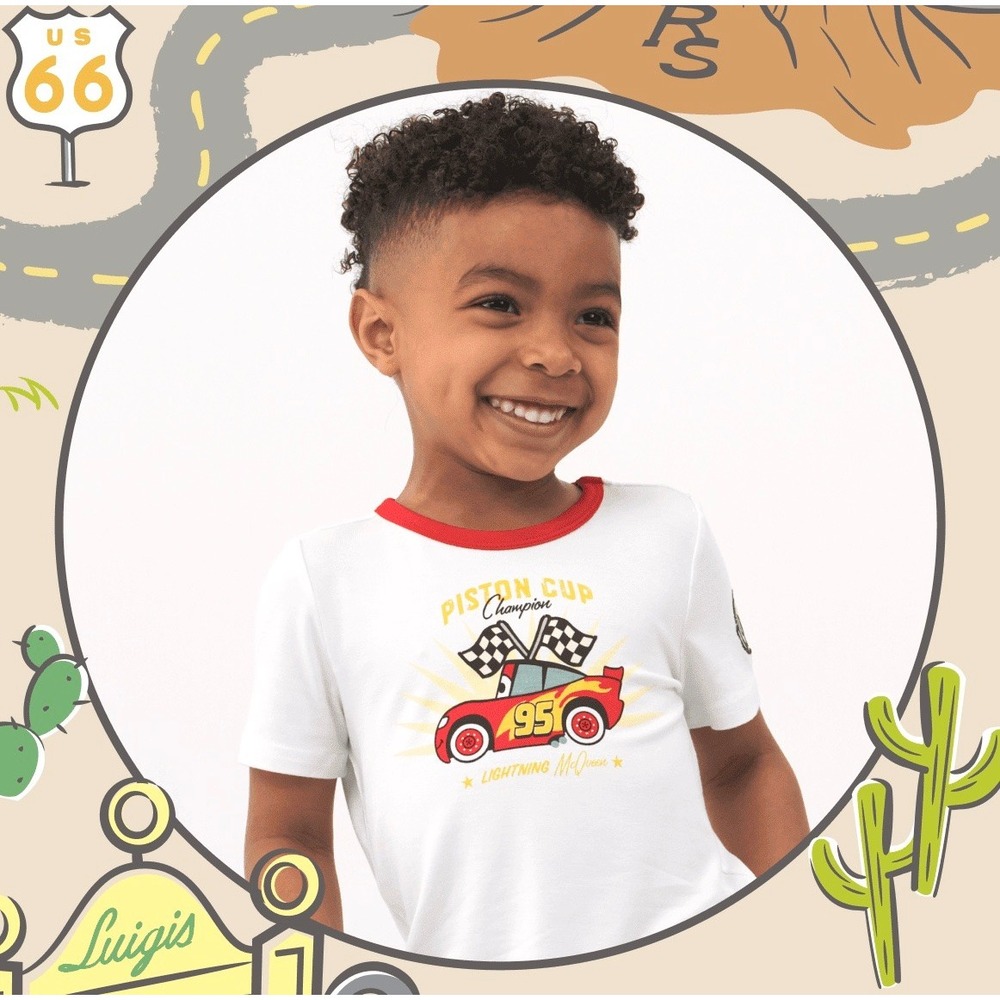 NEW in package Little Sleepies Play Disney Cars Lightning McQueen Size 5 Shirt
